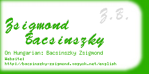 zsigmond bacsinszky business card